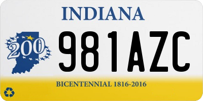 IN license plate 981AZC