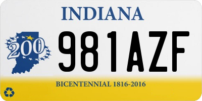 IN license plate 981AZF