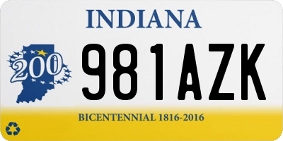IN license plate 981AZK