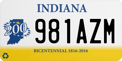 IN license plate 981AZM