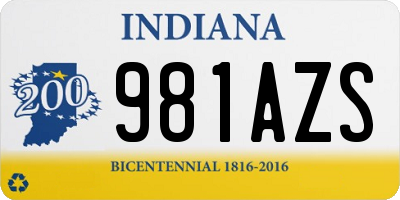IN license plate 981AZS