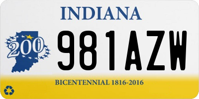 IN license plate 981AZW