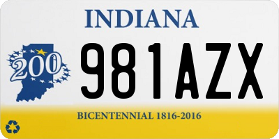 IN license plate 981AZX