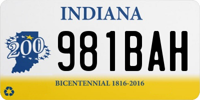 IN license plate 981BAH