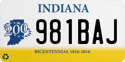 IN license plate 981BAJ