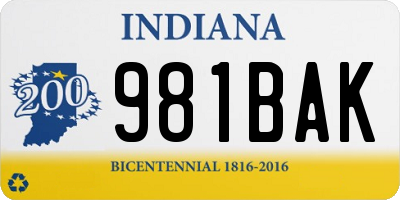 IN license plate 981BAK