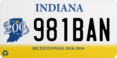 IN license plate 981BAN