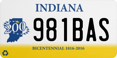 IN license plate 981BAS