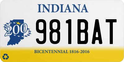 IN license plate 981BAT