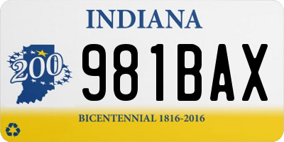 IN license plate 981BAX