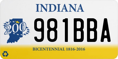 IN license plate 981BBA
