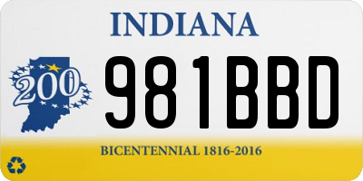 IN license plate 981BBD