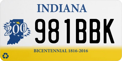 IN license plate 981BBK
