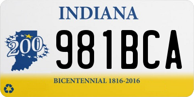 IN license plate 981BCA