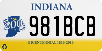 IN license plate 981BCB