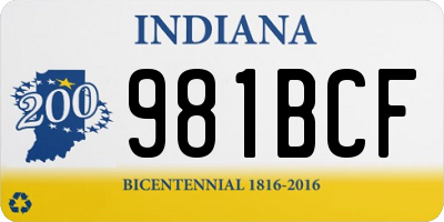 IN license plate 981BCF