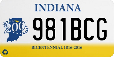 IN license plate 981BCG