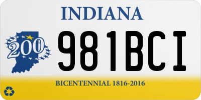 IN license plate 981BCI