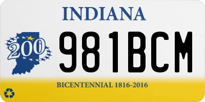 IN license plate 981BCM