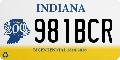 IN license plate 981BCR