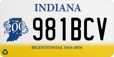 IN license plate 981BCV