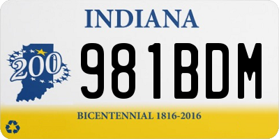 IN license plate 981BDM