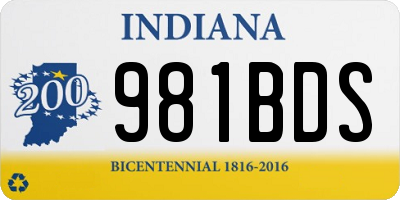 IN license plate 981BDS