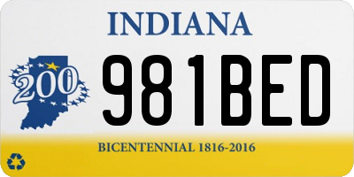 IN license plate 981BED