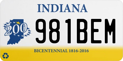 IN license plate 981BEM