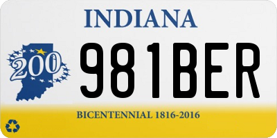 IN license plate 981BER