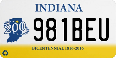 IN license plate 981BEU