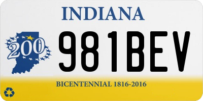 IN license plate 981BEV