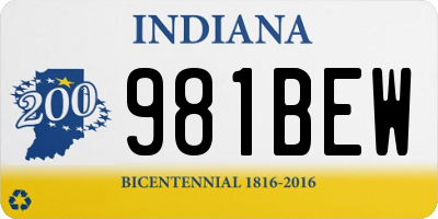 IN license plate 981BEW