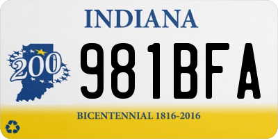 IN license plate 981BFA