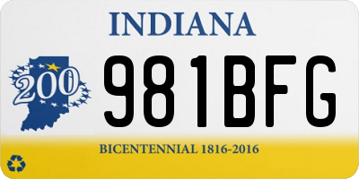IN license plate 981BFG