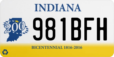 IN license plate 981BFH