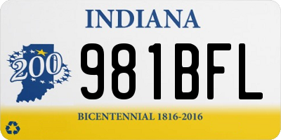 IN license plate 981BFL
