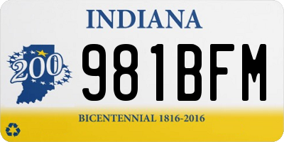 IN license plate 981BFM