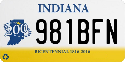 IN license plate 981BFN