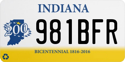 IN license plate 981BFR