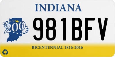 IN license plate 981BFV