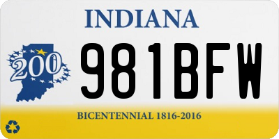IN license plate 981BFW