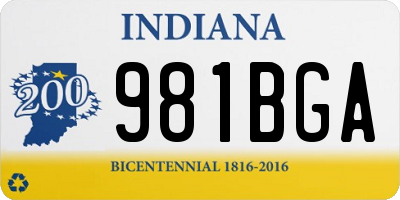 IN license plate 981BGA