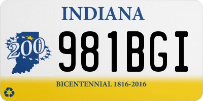 IN license plate 981BGI