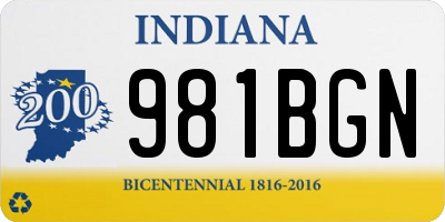 IN license plate 981BGN