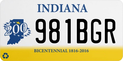 IN license plate 981BGR
