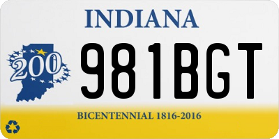 IN license plate 981BGT