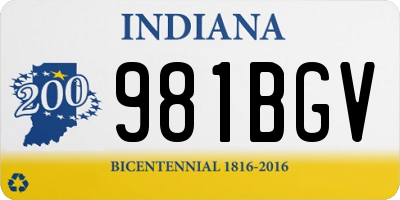 IN license plate 981BGV