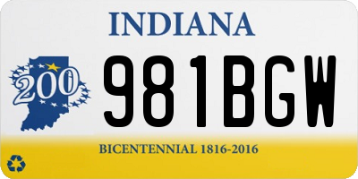 IN license plate 981BGW