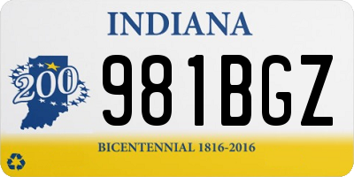 IN license plate 981BGZ